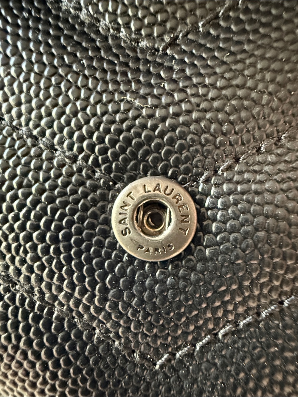 EUC, Saint Laurent YSL Monogram Envelope Wallet – Black Grain Ret. $585 - Picture 9 of 12